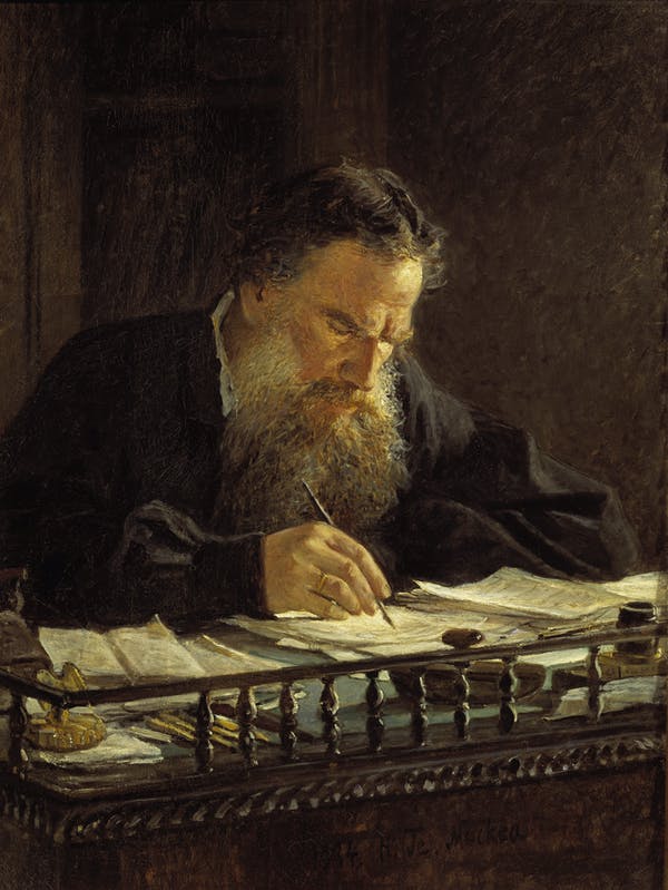 Pintura de Nikolai Ge, ‘Portrait of Leo Tolstoy’ (c. 1870)
