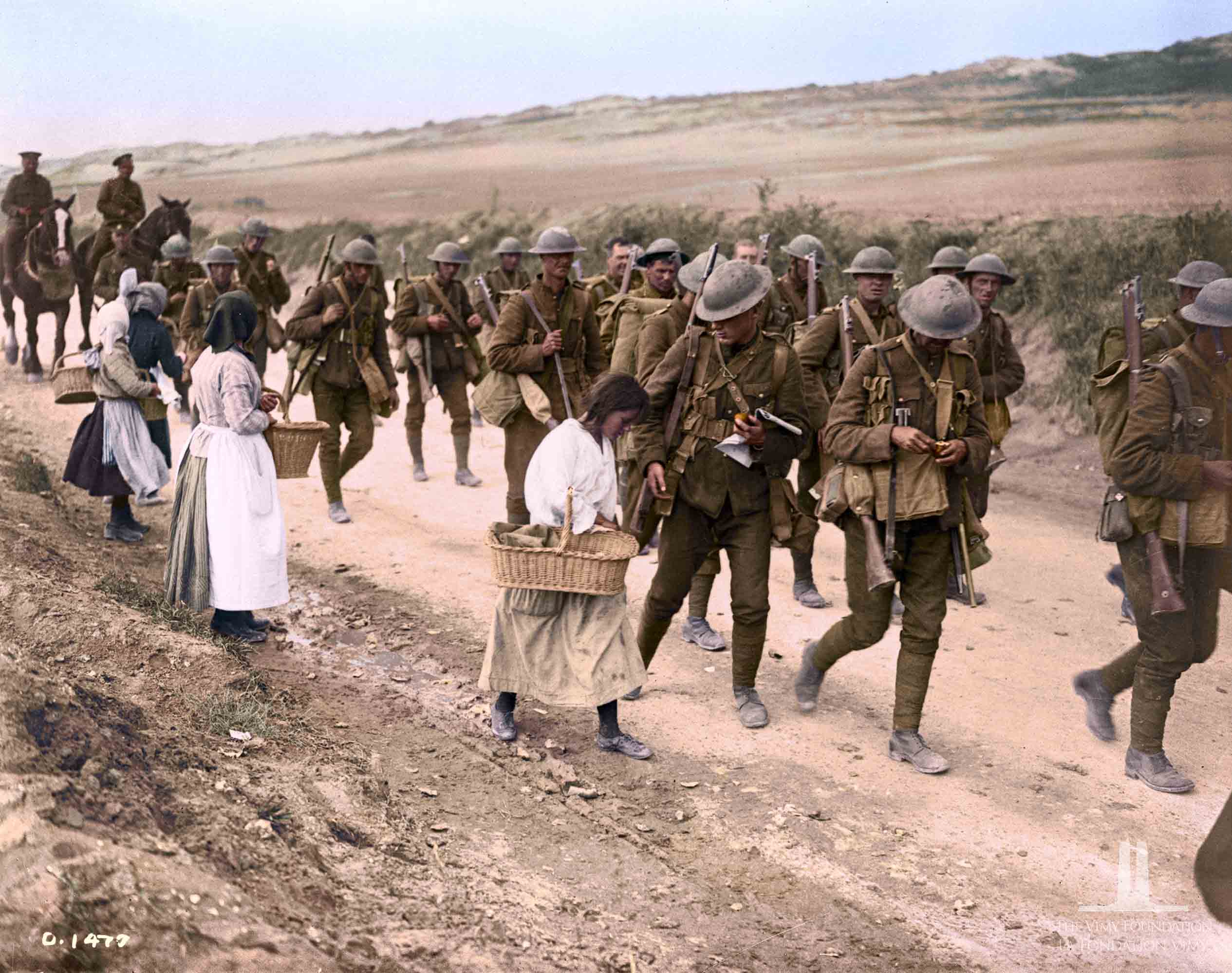 Soldados e civis na Primeira Guerra Mundial.